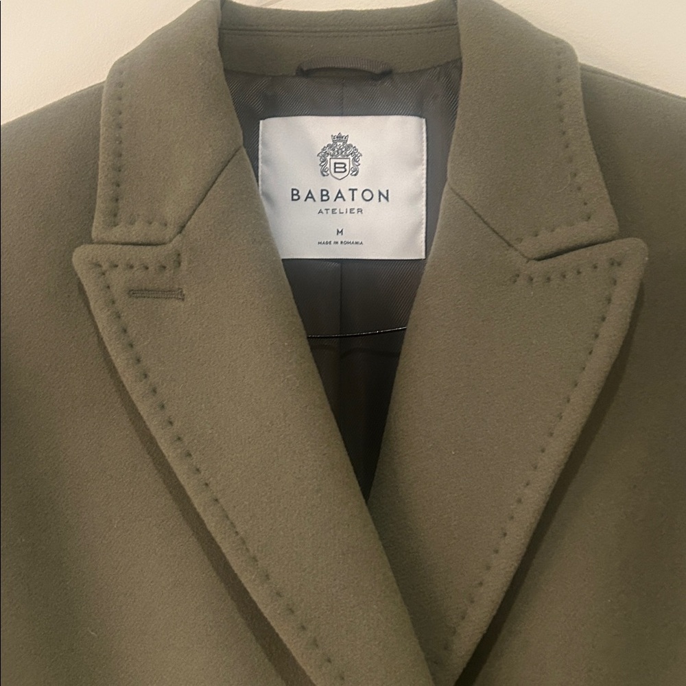 Babaton Khaki Double-Breasted Coat (M) - Picture 2 of 11